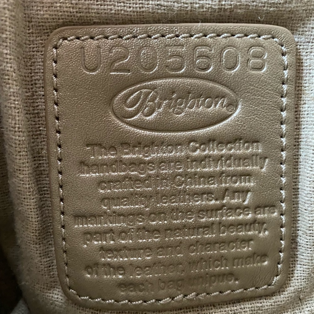 Brighton White Leather Flower Patchwork Tote Euc - image 7